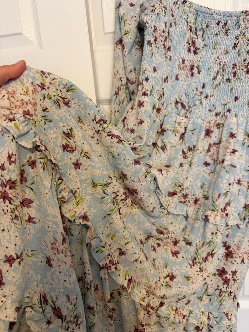 BCBGeneration Light Blue Floral Tiered Maxi Dress - Picture 2 of 3